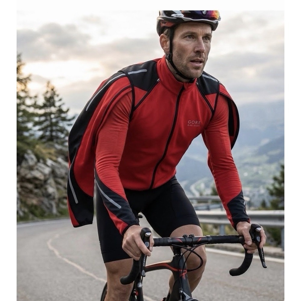Gore Bike Wear Phantom 2.0 Red Black Softshell Windstopper Jacket Men's Size XXL